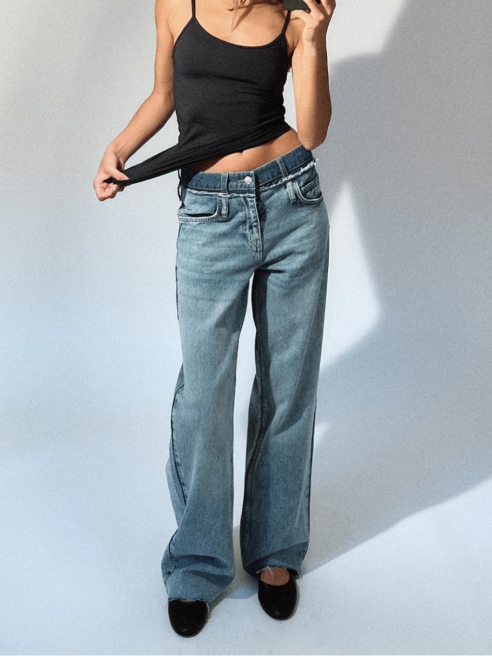 Zara High Rise Straight Double Waist